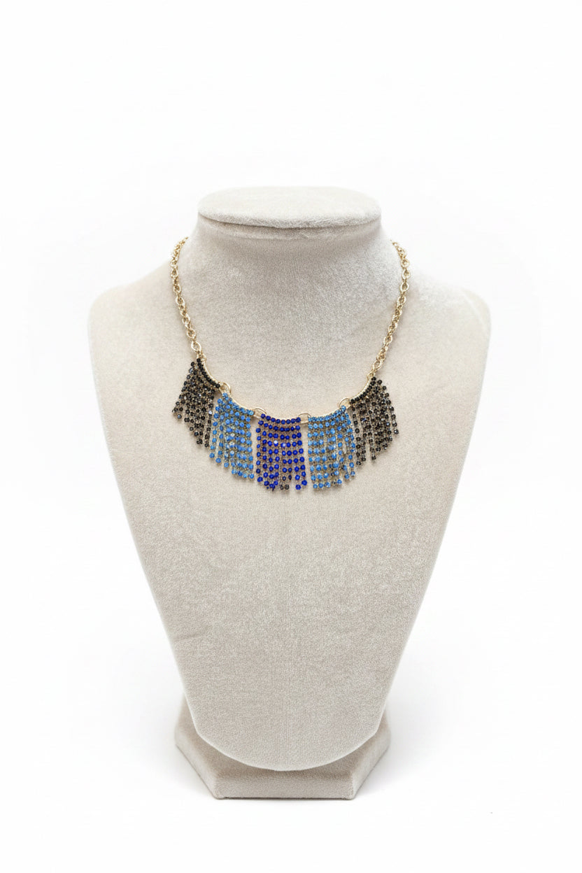 Rhinestone Waterfall Necklace