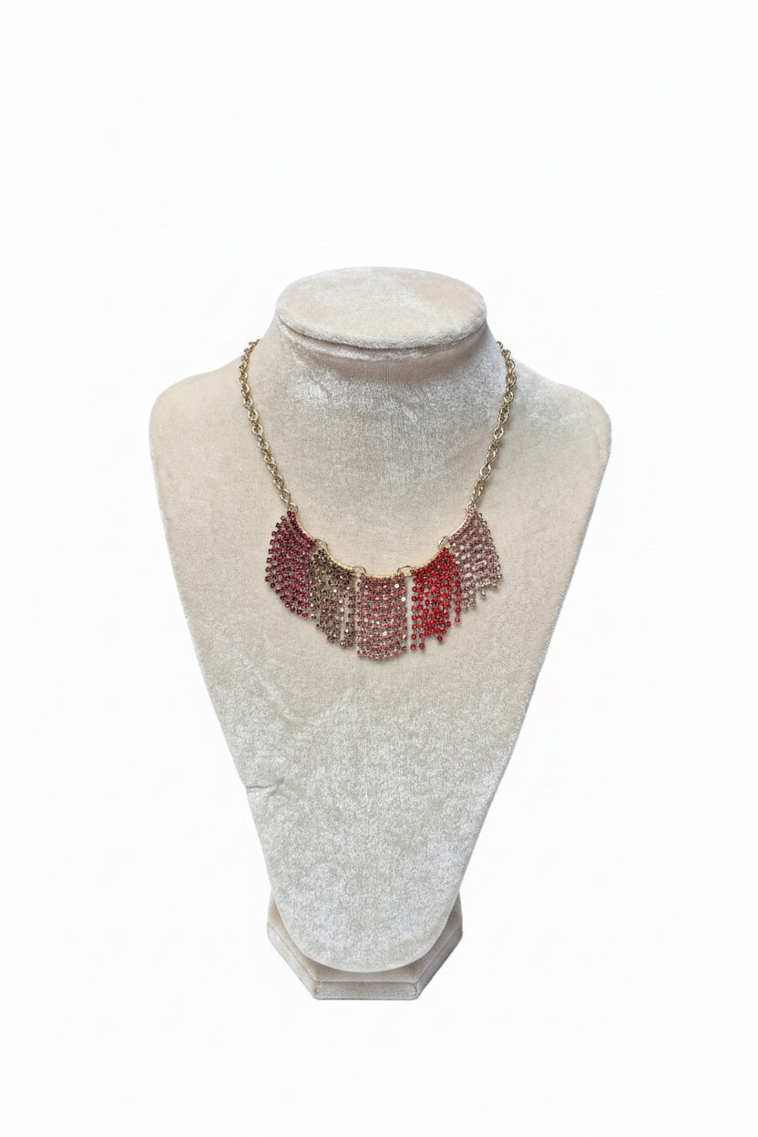 Rhinestone Waterfall Necklace