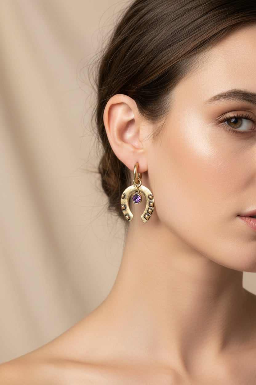 Golden Fortune Horseshoe Hoops
