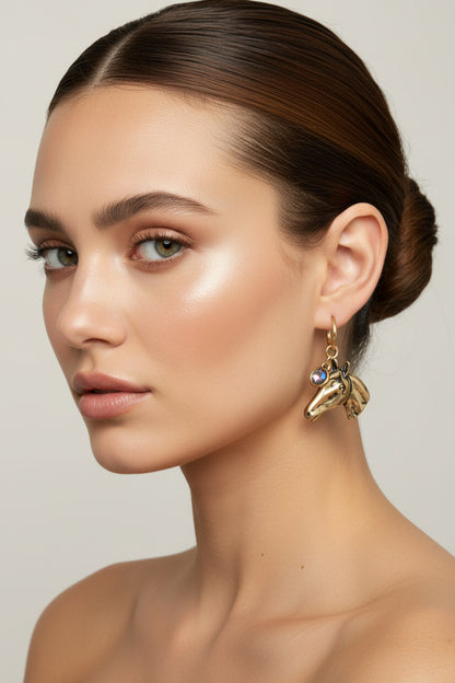 Golden Gallop Hoop Earrings