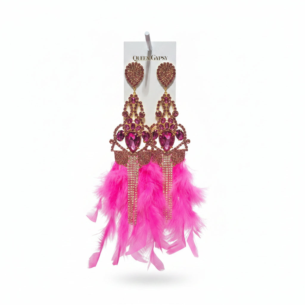Crystal Chandelier & Feathered Dream Earring
