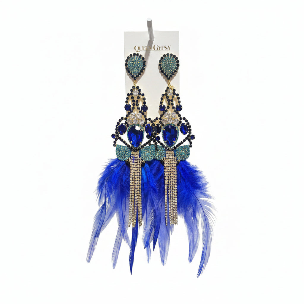 Crystal Chandelier & Feathered Dream Earring