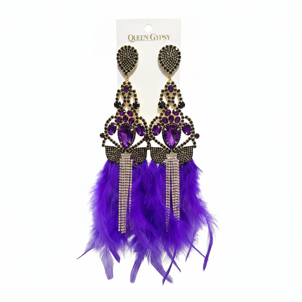 Crystal Chandelier & Feathered Dream Earring