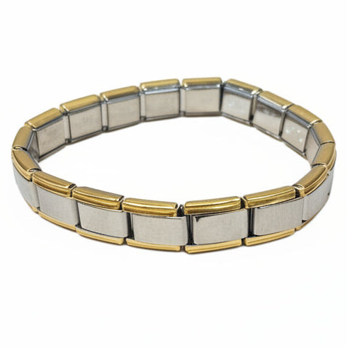 Two-tone Linked Stretch Bracelet