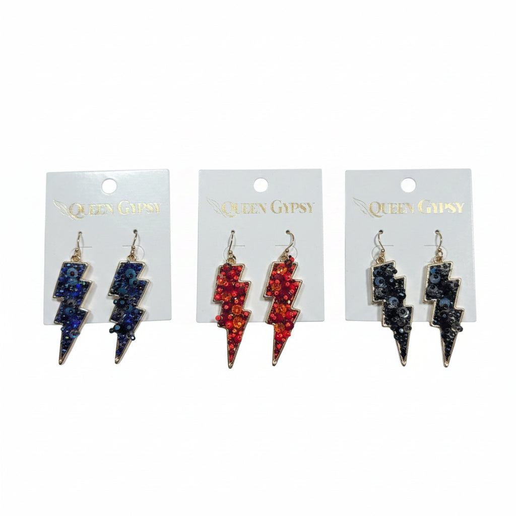 Thunderstruck Beaded Bolt Earrings