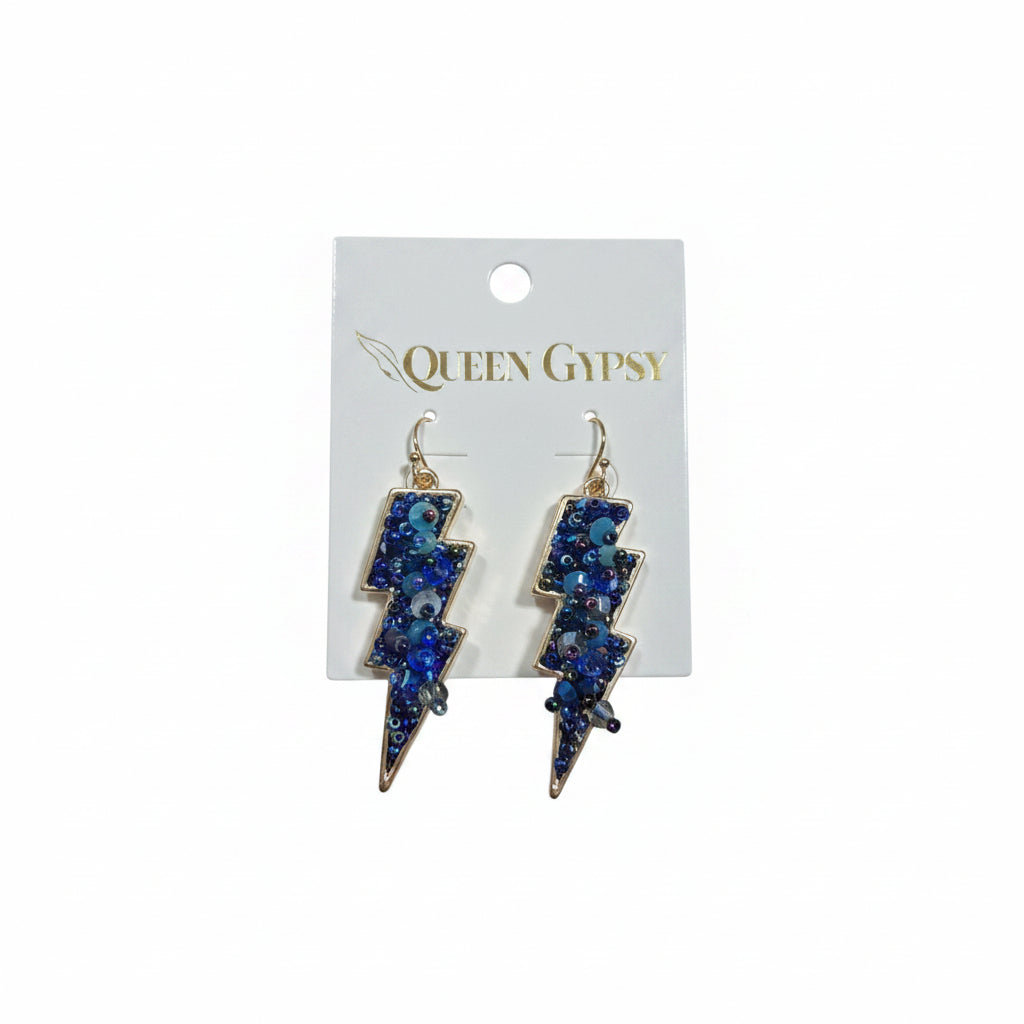 Thunderstruck Beaded Bolt Earrings