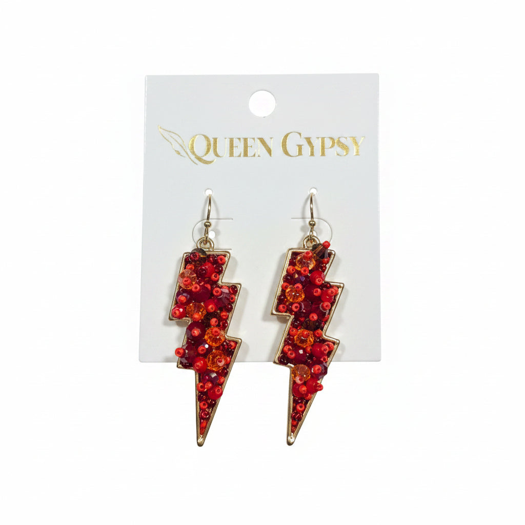 Thunderstruck Beaded Bolt Earrings
