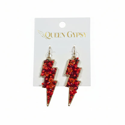 Thunderstruck Beaded Bolt Earrings
