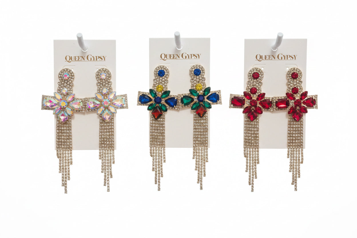 Cathedral Glam Cross Earrings