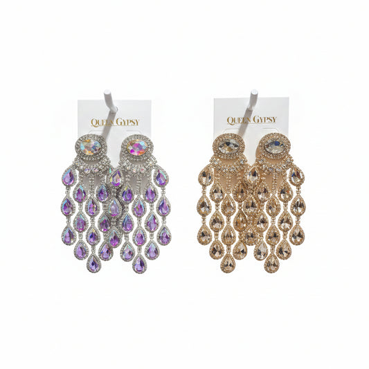 Grand Peacock Chandelier Earrings