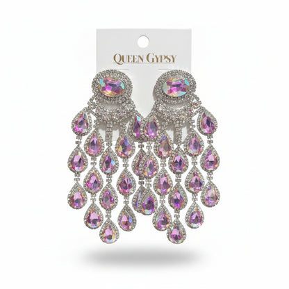 Grand Peacock Chandelier Earrings