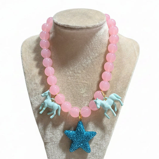 Prancing Ponies & Pave Star Statement Necklace