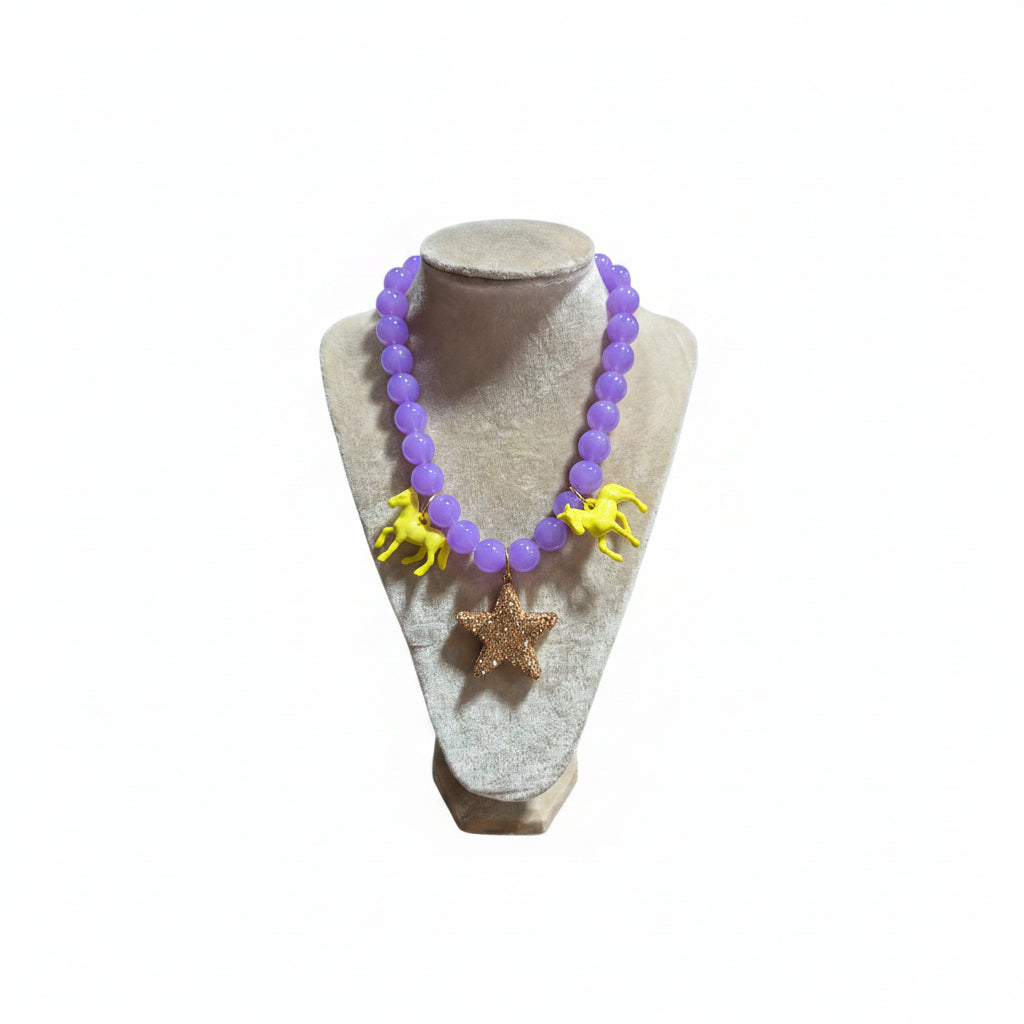 Prancing Ponies & Pave Star Statement Necklace