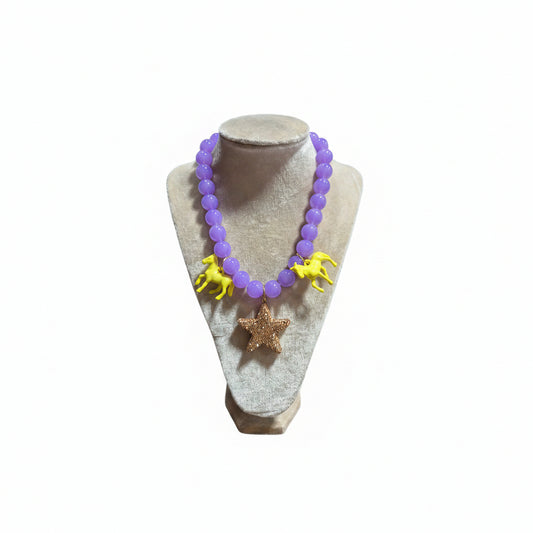 Prancing Ponies & Pave Star Statement Necklace
