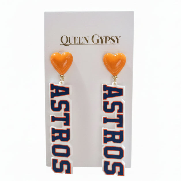 Heart of H-Town Astros Dangle Earrings