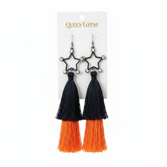 Astros Tassel & Feather Earrings Asst