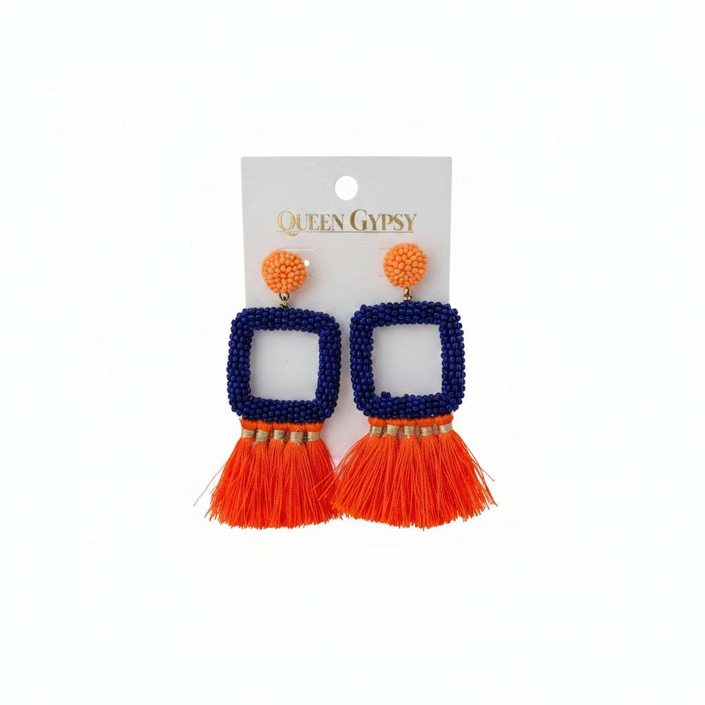 Astros Tassel & Feather Earrings Asst