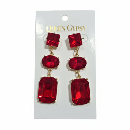 Sovereign Jewel Triple Drop Earrings