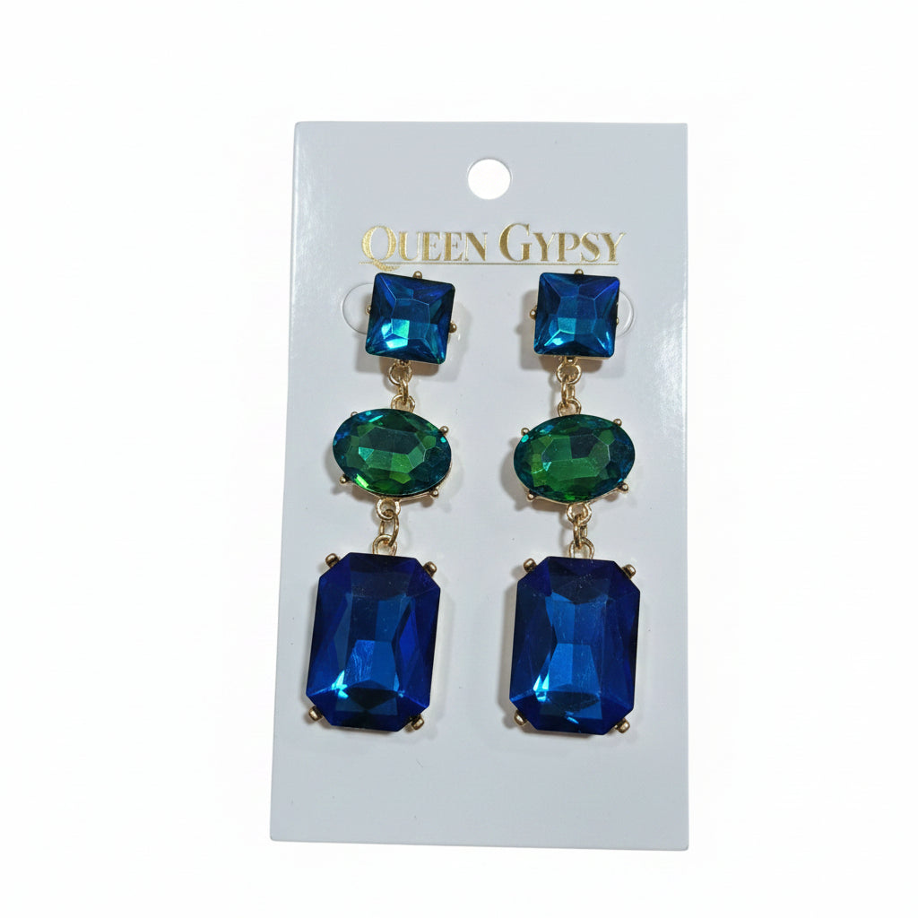 Sovereign Jewel Triple Drop Earrings