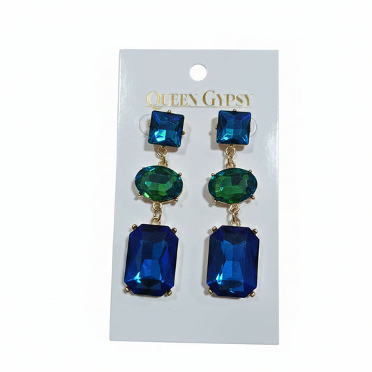 Sovereign Jewel Triple Drop Earrings