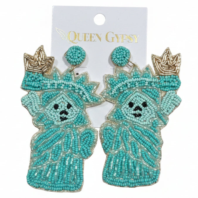 Lady Liberty Beaded Earrings