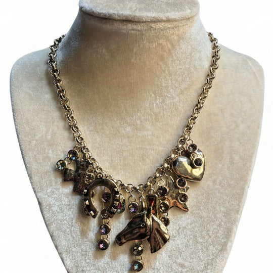 Midnight Mustang Lucky Charm Necklace