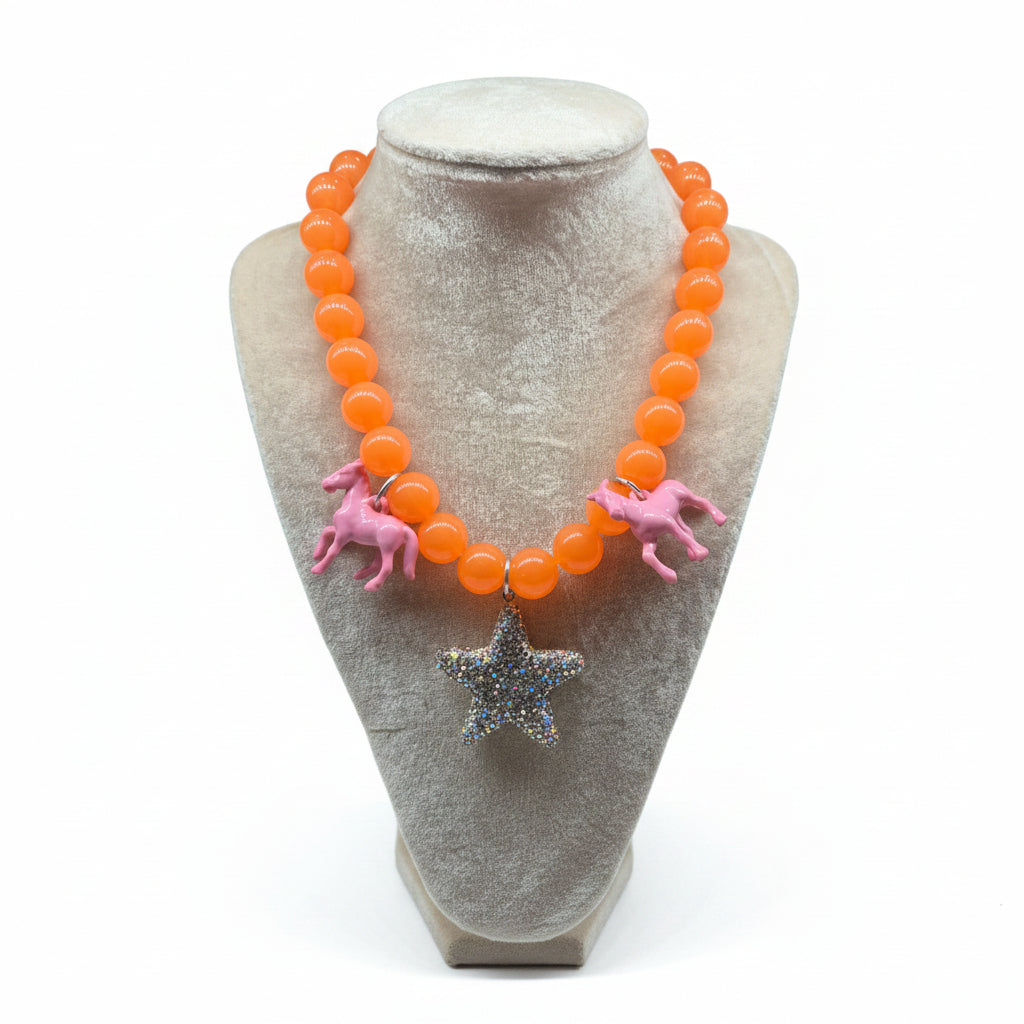 Prancing Ponies & Pave Star Statement Necklace