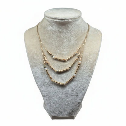 Mosaic Cascade 3-Strand Necklace
