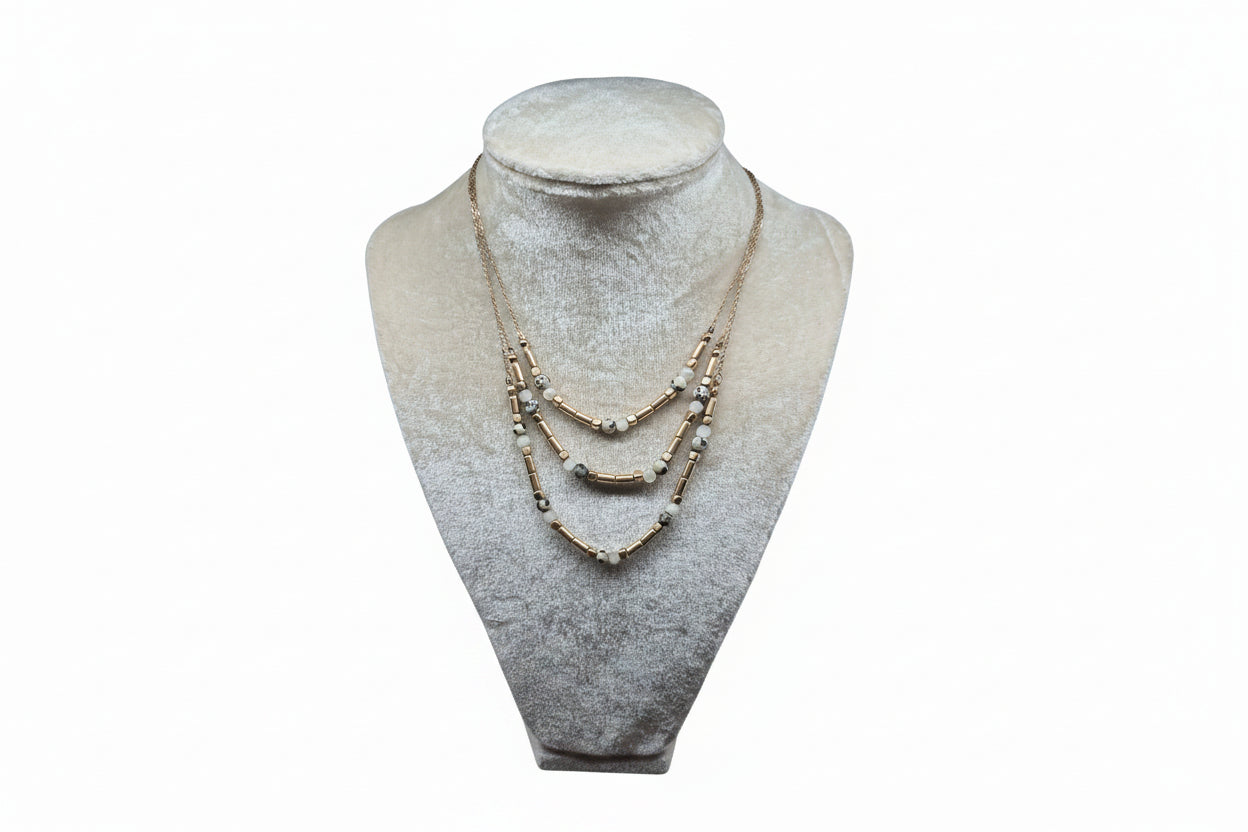 Mosaic Cascade 3-Strand Necklace