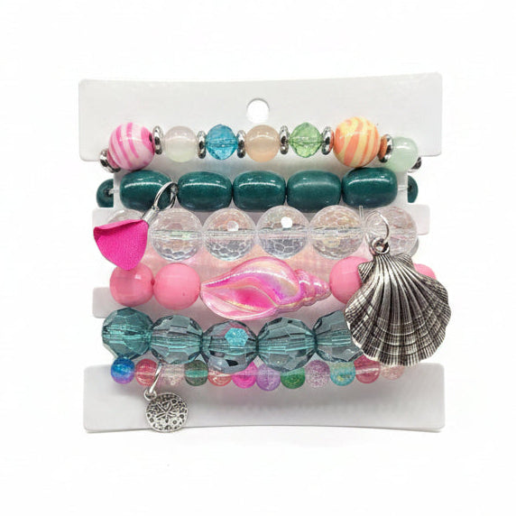 Confetti Seashell Bracelet Stack