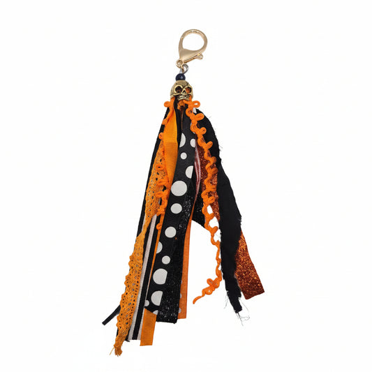 Halloween Gold Skull Tassel Clip