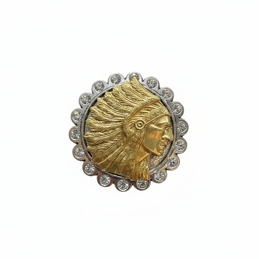 Mixed Metal Vintage Indian Bezel Ring