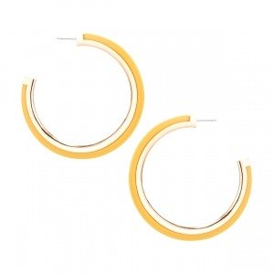 Classic Color Gold Inlay Hoop Earring Assorted