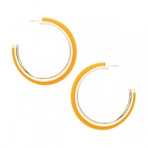 Classic Color Gold Inlay Hoop Earring Assorted