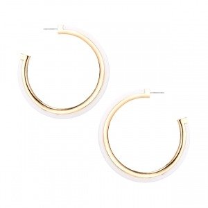 Classic Color Gold Inlay Hoop Earring Assorted