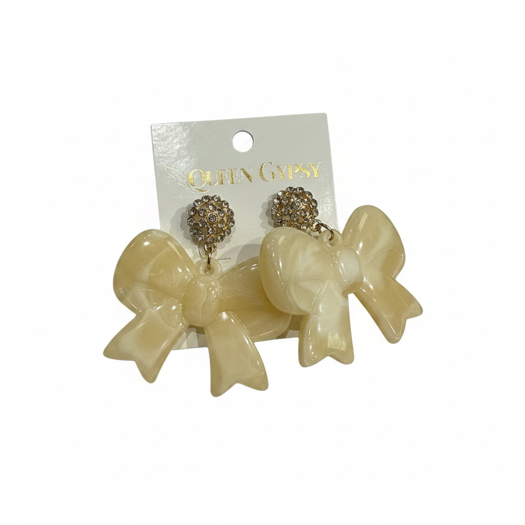 Lucite Glam Bow earrings