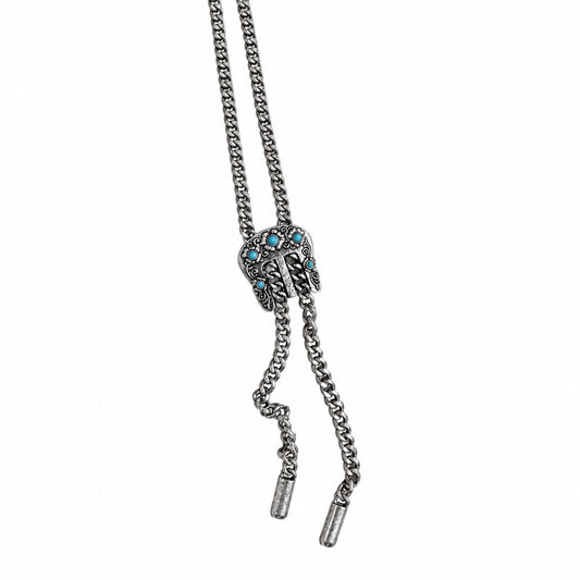 Turq Buckle chain laces necklace