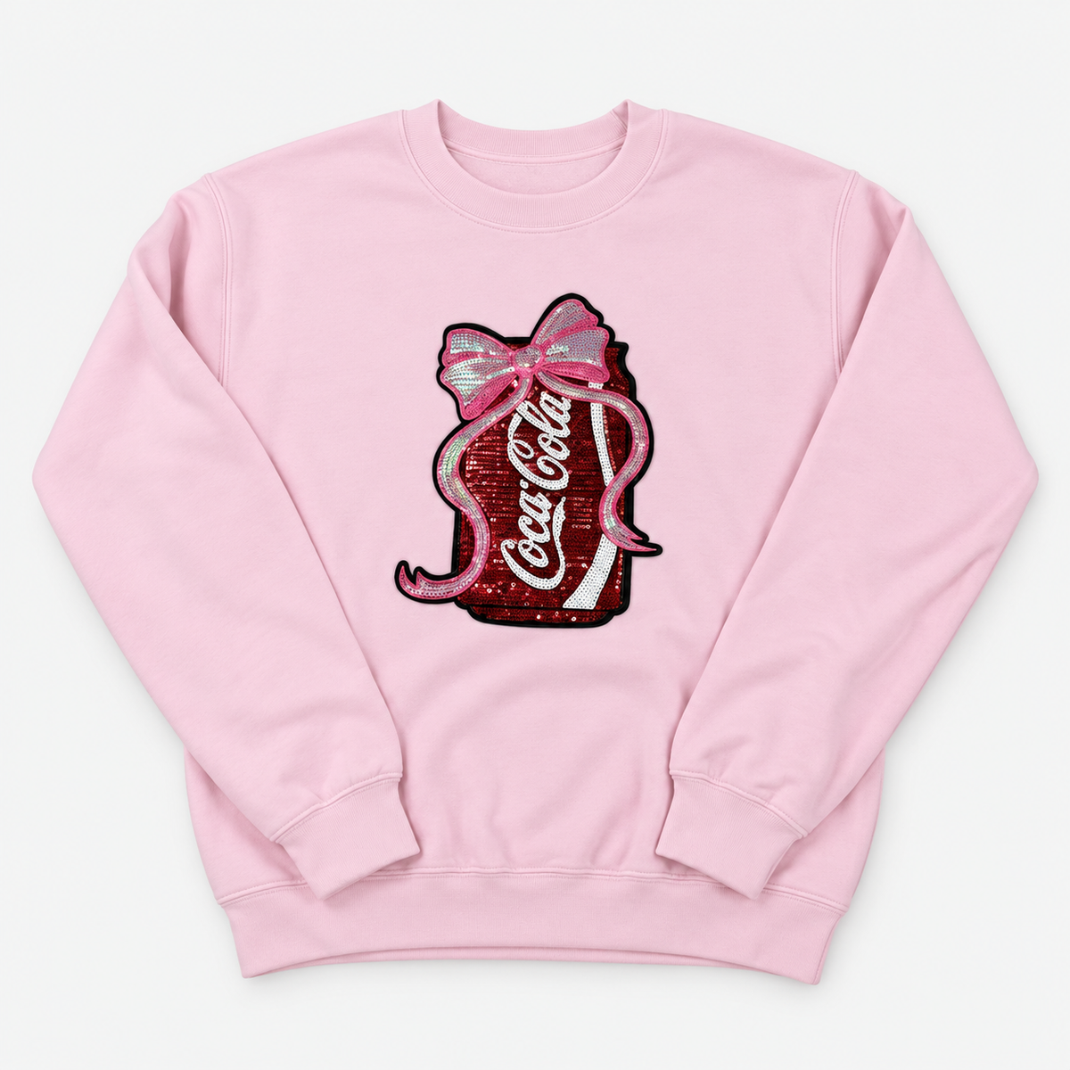 Cola Sequin Patch Sweatshirt on Pink