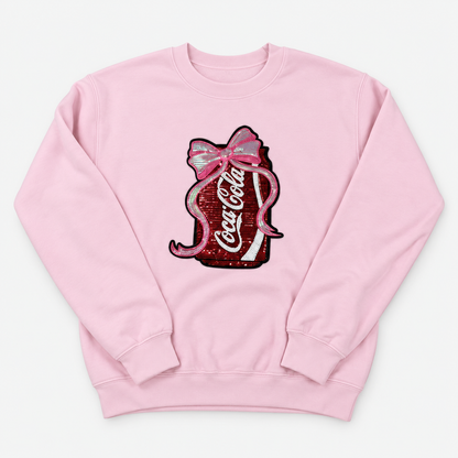 Cola Sequin Patch Sweatshirt on Pink