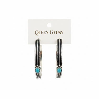 Turquoise Trail Hoop Earrings