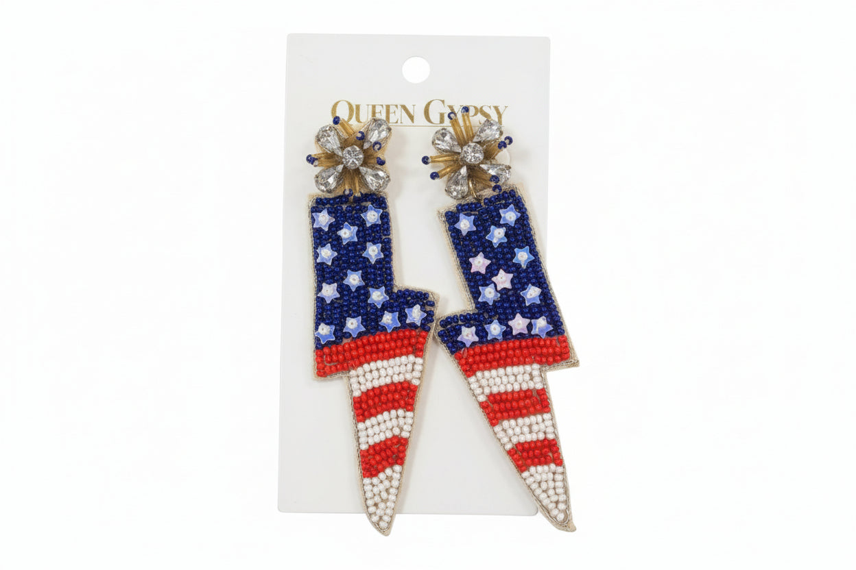 USA Beaded Earrings