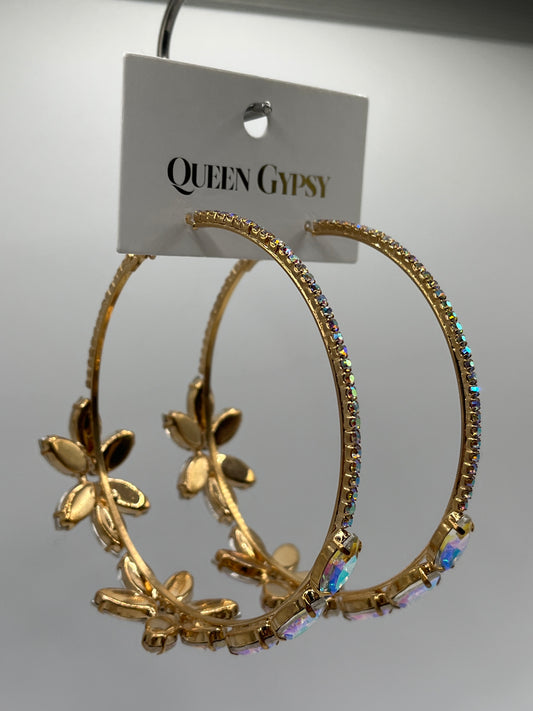 AB Diamond Crystal large hoops