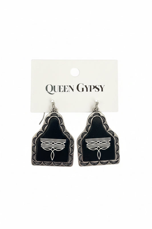 Boot Stitch Tag earrings