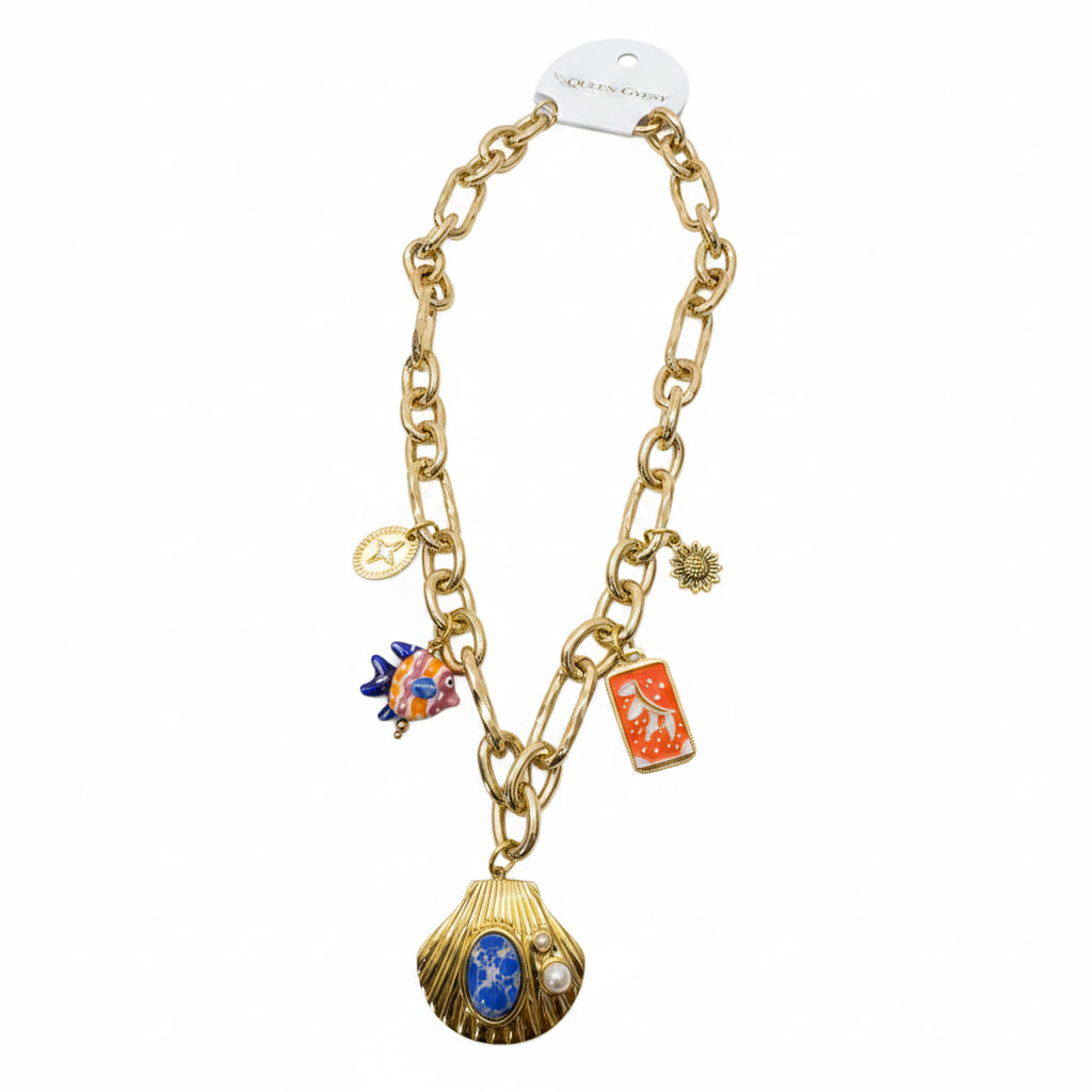 Golden Tide Charm Necklace