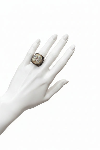 Pave’ Snakeskin Adjustable Gemstone Ring