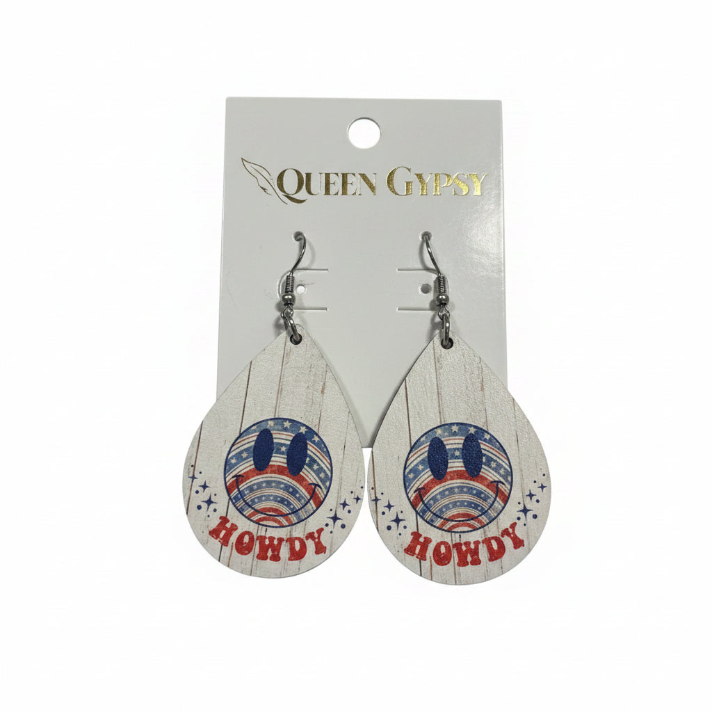 Red White & Howdy Earrings