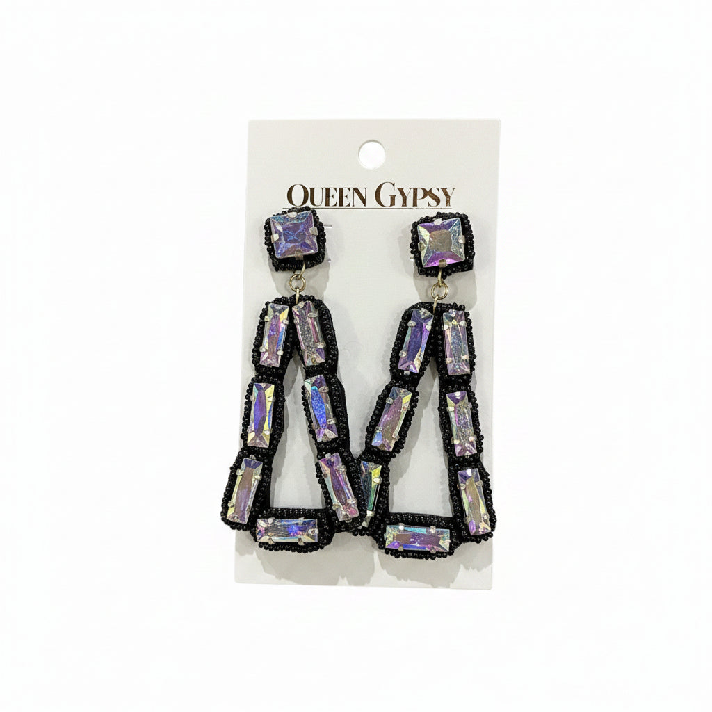 Triangle Conch seed bead earrings