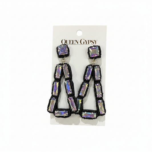 Triangle Conch seed bead earrings