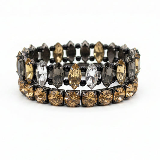 Double black crystal bracelet sets