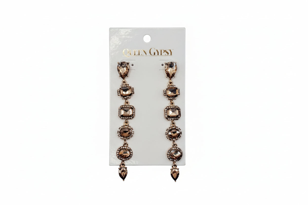 Crystal 6-stone dangle earring
